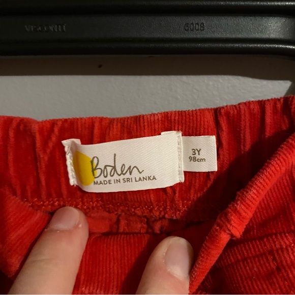 Mini Boden Poppy Red Corduroy Pants - Picture 2 of 4